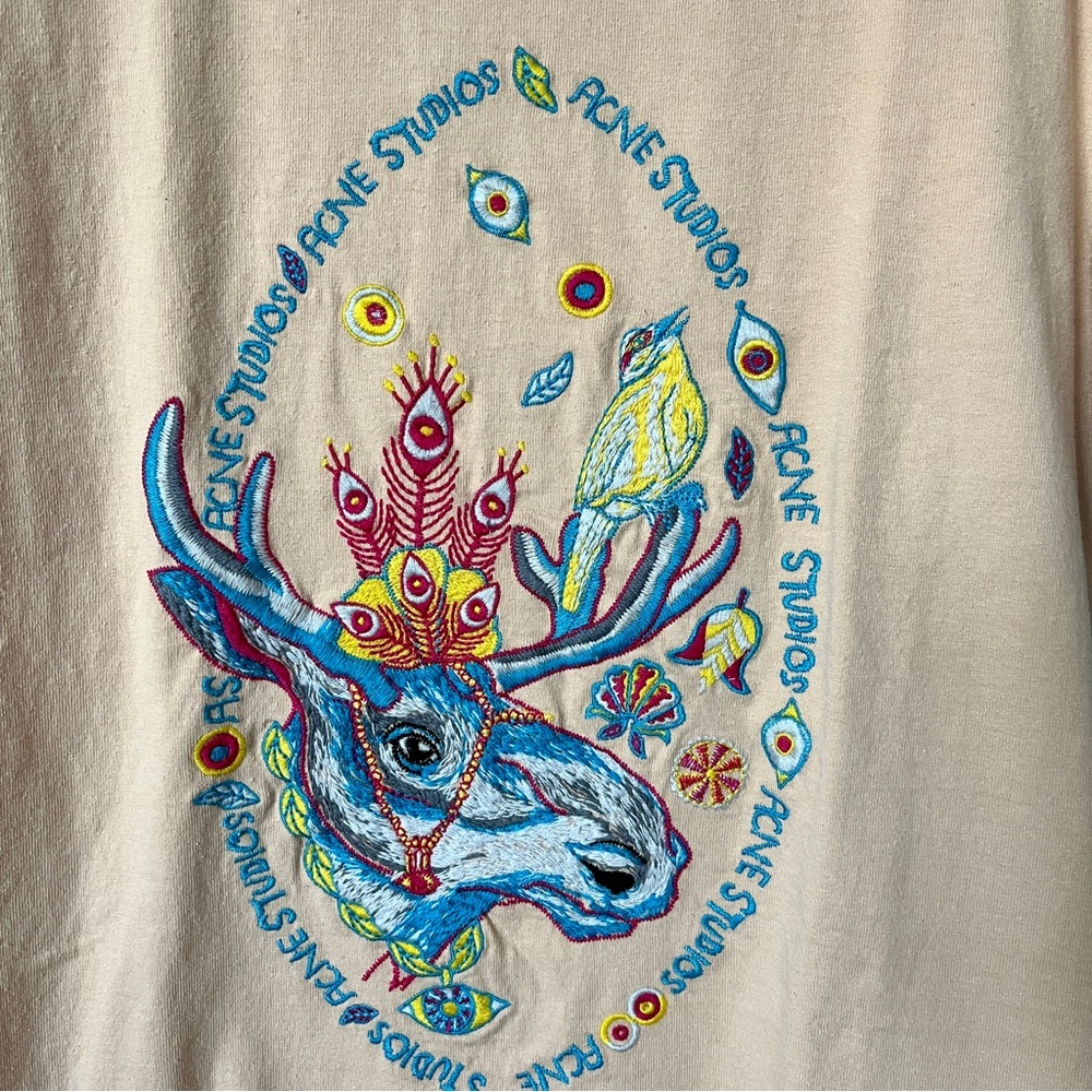 NEW Acne Studios “Midsummer Mystic” Psychedelic Bemabe Rave Moose Shirt Size S - Picture 6 of 8